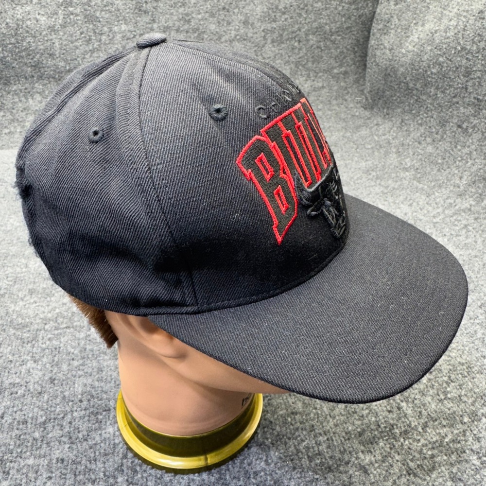 Chicago Bulls Hat Cap Snapback Black 100% Wool NBA M&N Mitchell & Ness